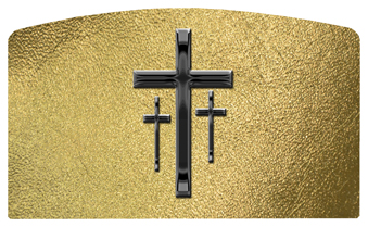 DACRO-517-BK-SH-GD Black 3 Crosses Shimmer Gold